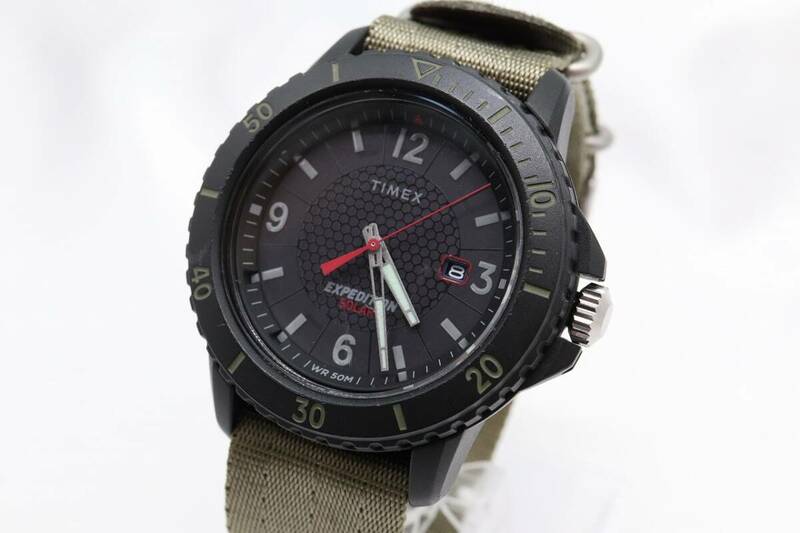 【W144-27】動作品 電池交換済 TIMEX EXPEDITION タイメックス エクスペディション ソーラー 腕時計 メンズ【送料全国一律185円】