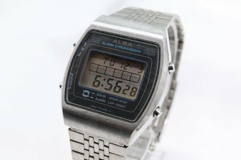 【W145-4】動作品 電池交換済 SEIKO ALBA セイコー アルバ デジタル 腕時計 Y770-5000 メンズ【送料全国一律185円】
