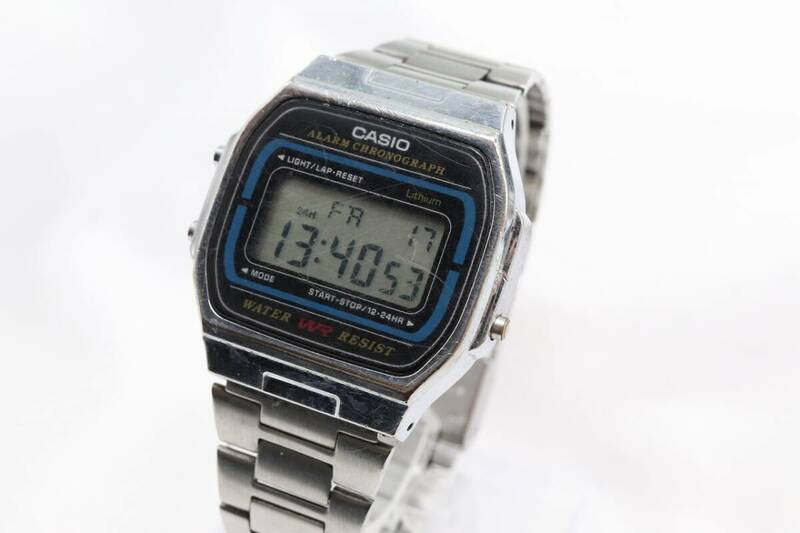 【W147-43】動作品 電池交換済 CASIO カシオ デジタル 腕時計 A164Wメンズ【送料全国一律185円】