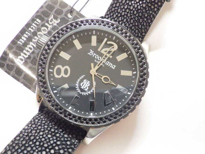 BROOKIANA ブルッキアーナ 左リューズ 巨大クオーツ腕時計 BKL1001-6 #848