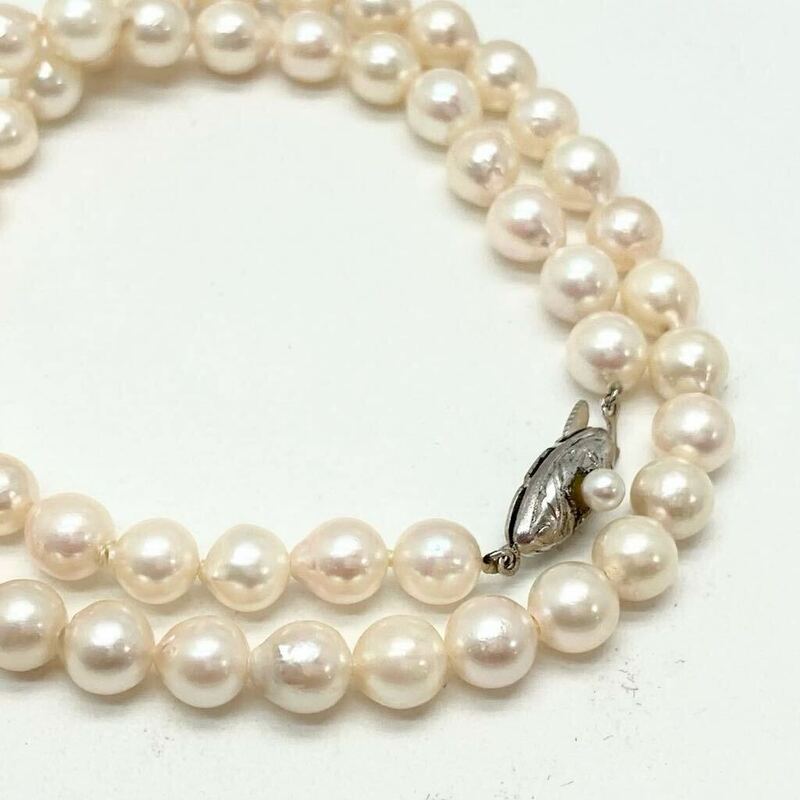 「アコヤ本真珠ネックレス」m 重量約25.1g 約 6.5-7mm 約43.5cm pearl necklace silver DA0/DB0