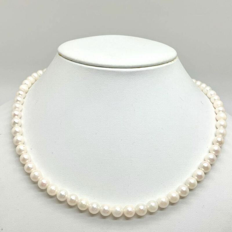 ［アコヤ本真珠ネックレス］m 重量約31.2g 約6.5~7.0mm 約46.0cm pearl necklace silver DA0/DC0