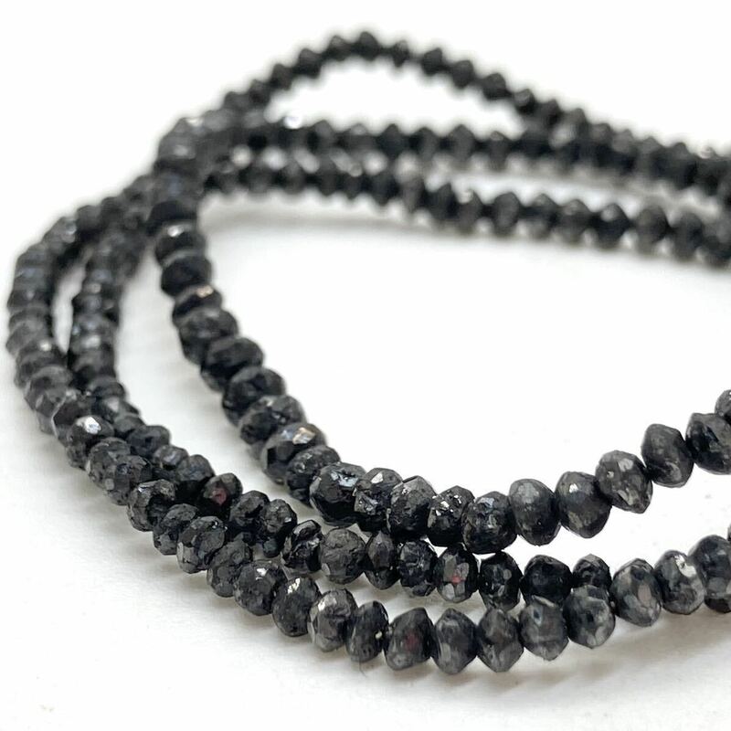 「ブラックダイヤモンドアクセサリーパーツおまとめ」m 重量約3.5g diamond Diamond Black jewelry necklace accessory parts 両穴 CE0