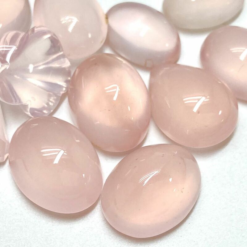 「ローズクォーツおまとめ200ct」m 13-15mm rose quartz パワーストーン カボション ジュエリー jewelry 裸石 宝石 ローズクォーツ 