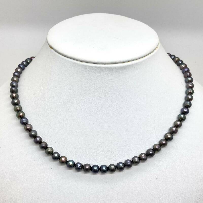 「淡水パールネックレス」m 約 21.1g 約7mm真珠 pearl Pearl necklace jewelry silver DA0/DA0