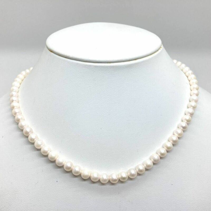 「アコヤ本真珠ネックレス」m約 21.4g 約5.5-6mmパール pearl necklace accessory jewelry silver DA5/DA5