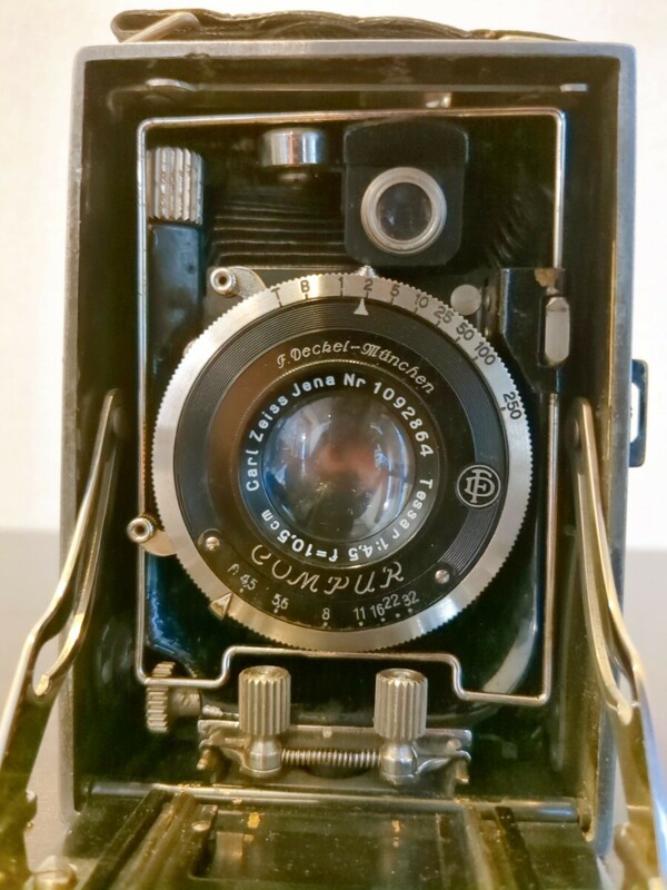 F.Deckel-Munchen フリードリヒ・デッケル COMPUR 蛇腹カメラ Tesser 1:4.5 F=10.5cm アンティーク　レトロ　Y903