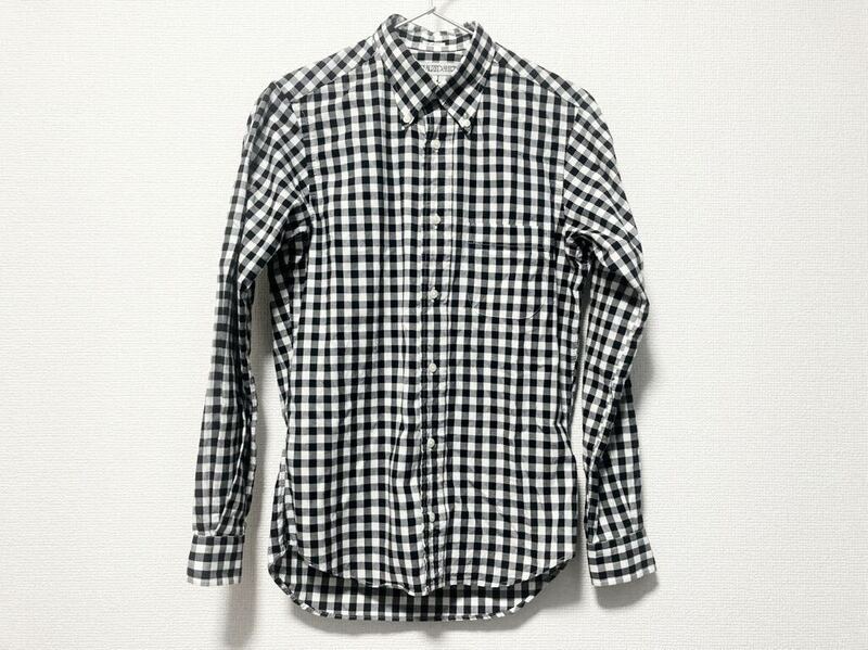 INDIVIDUALIZED SHIRTS インディビジュアライズドシャツ ギンガムチェックオックスフォードBDシャツ 14 白黒 美品 USA製