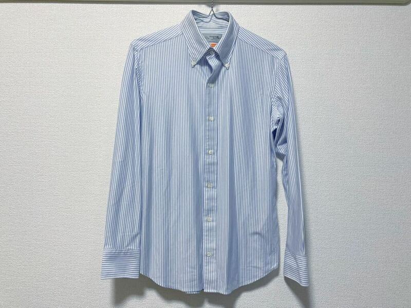 鎌倉シャツ TRAVELER トラベラー ストレッチストライプBDシャツ 37 14-1/2 美品