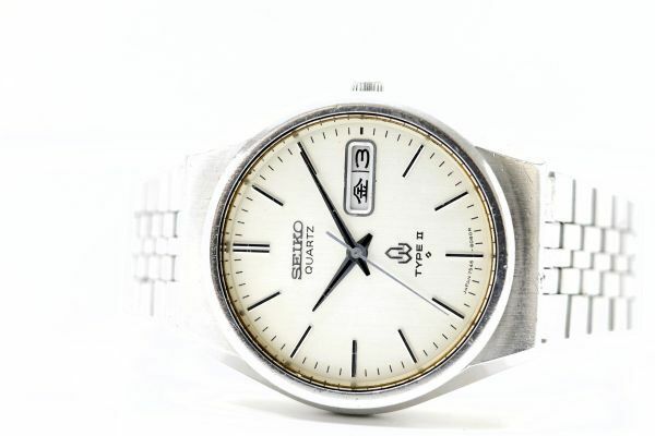 503　SEIKO TYPEⅡ QZ　　7546-8070　　セイコー タイプ2 デイデイト バーインデックス ホワイト文字盤 クォーツ メンズ 腕時計 純正ブレス
