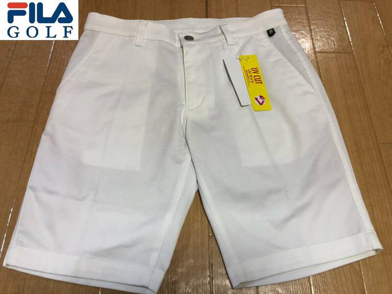 FILA GOLF(フィラ ゴルフ) 春夏 UVカット、ストレッチ 透け防止付き ハーフパンツ 743-331B(ホワイト)９０