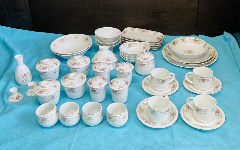fancy china 食器セット　カップ&ソーサー　皿　湯呑　茶碗　など　40点　レトロ