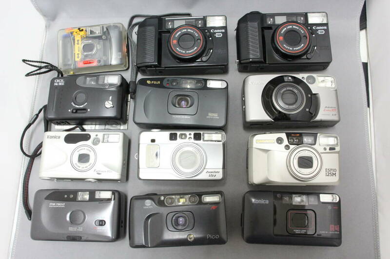 ■部品取り・修理・研究用など■　コンパクトフィルムカメラ １２台 Konica/MINOLTA/FUJI/Canon/PENTAX等　■同梱不可■