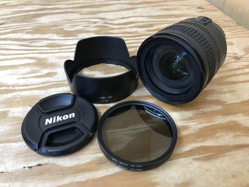 mG 60 ニコン レンズ ⑥ AF-S NIKKOR 18-70mm 1:3.5-4.5G ED Nikon DX φ67 フード HB-32 フィルター セット ※動作未確認、ジャンク扱い