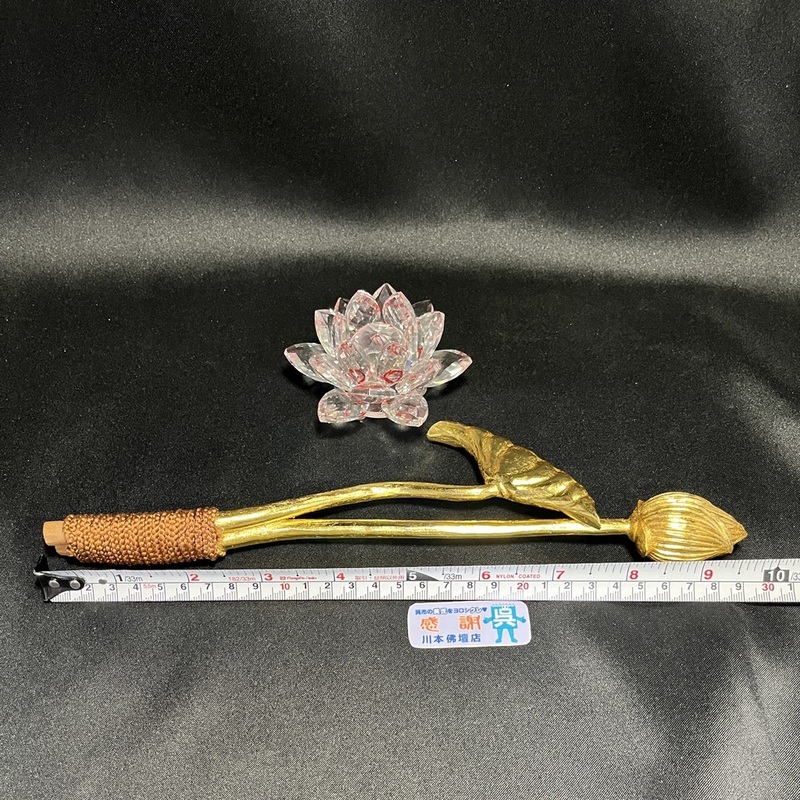 特注品「常花 一葉一花 純金箔仕上 9.5寸 木製」蓮 蕾/華鋲/寺院仏具/仏教美術/川本仏壇店/川本仏