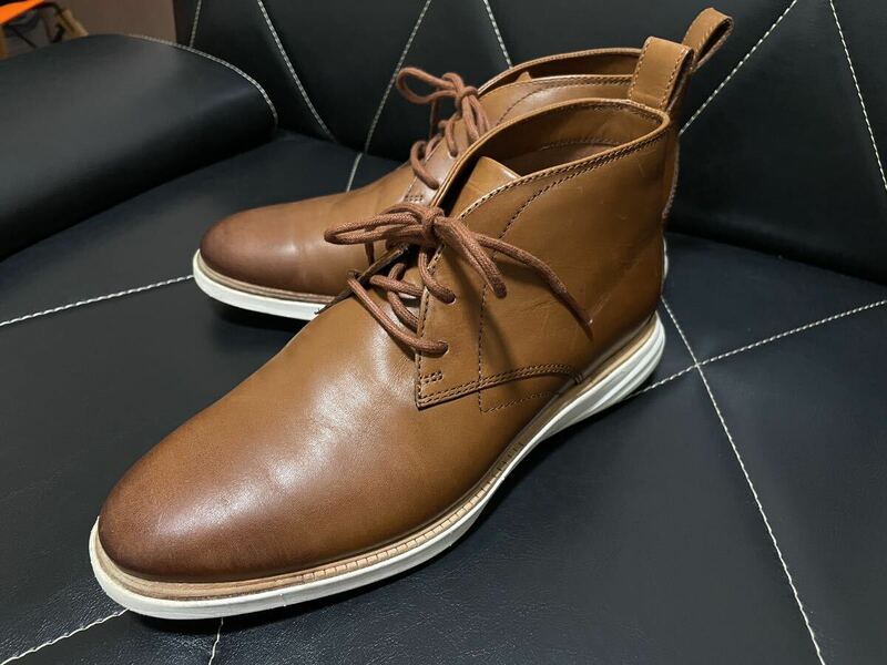 1度使用 COLE HAAN コールハーン C26931 7M/24.5cm レザーシューズ チャッカーブーツ プレーントゥ グランドエボリューション ブラウン