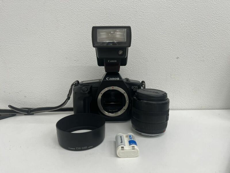 Canon キャノン 一眼レフカメラ EOS650 AF ZOOM LENS EF 35-70mm 1:3.5-4.5 EW-68B SPEED LITE 300ZE ストロボ レンズセットフィルムカメラ