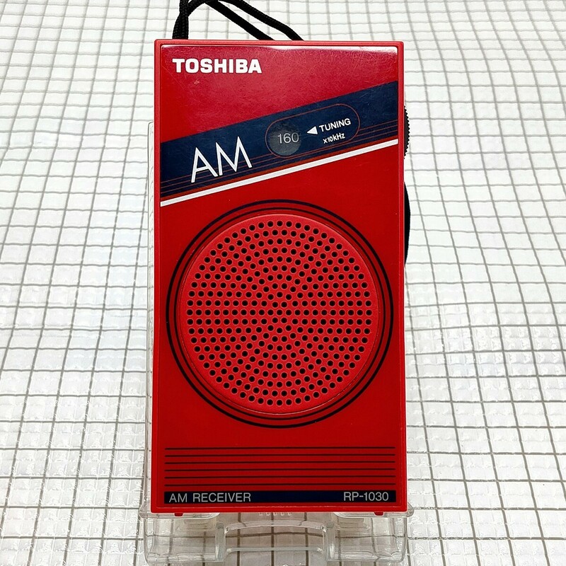 東芝 AMポケットラジオ RP-1030 レッド 動作品