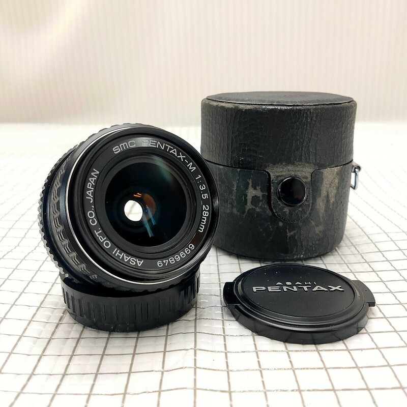 [ジャンク]PENTAX SMC PENTAX-M 1:3.5 28mm ケース付き/*動作未確認