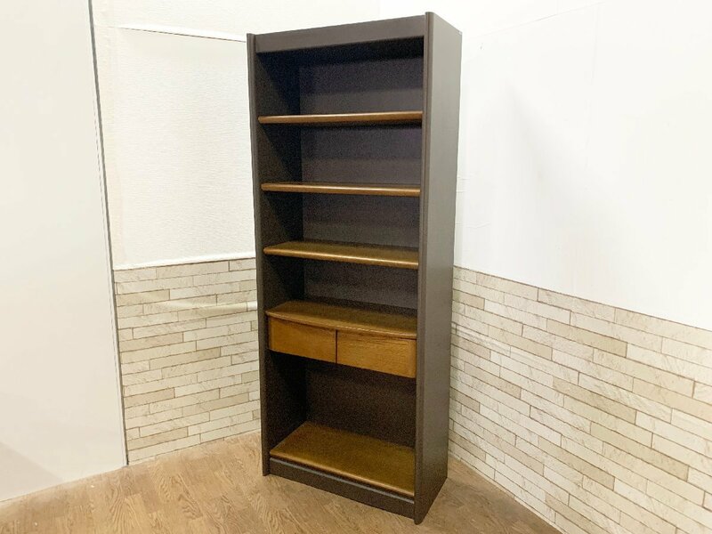 karimoku カリモク 書棚 木製 棚 オープンシェルフ 本棚 引き出し付き 収納 家具 飾り棚 インテリア 高さ180cm