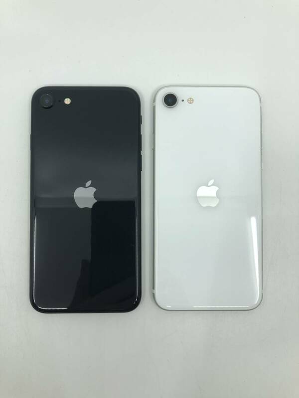 1円～ Apple iPhone SE 第２世代 64GB MX9R2J/A 黒 ブラック Simロックあり docomo MHGQ3J/A 白 ホワイト Simフリー 中古本体 ２台セット