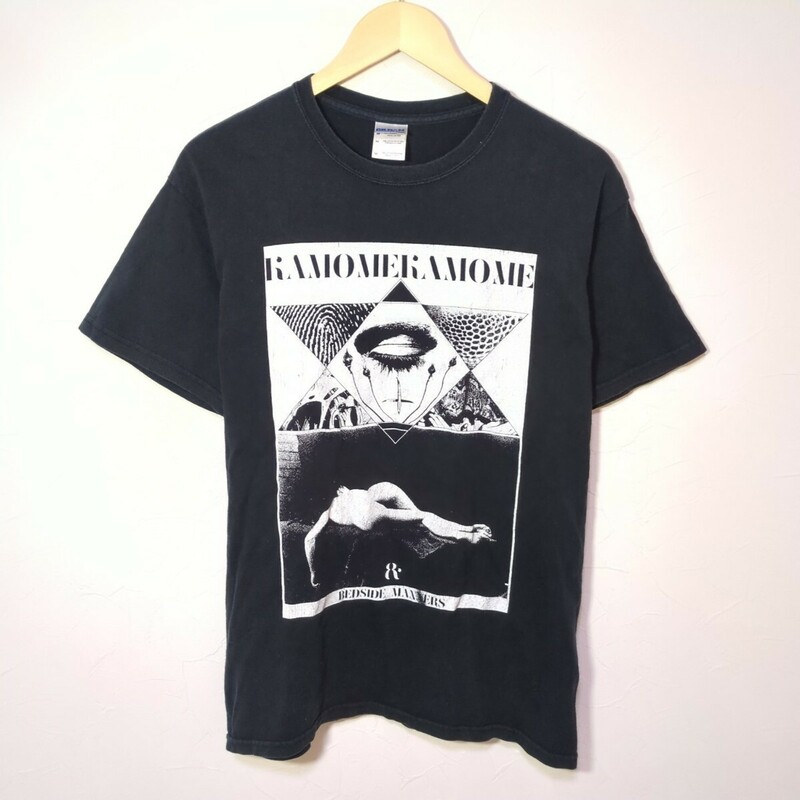 S1297L kamomekamome カモメカモメ サイズM バンドTシャツ 半袖Tシャツ プリント ブラック 黒 ハードコア パンク ギルダン 綿100% 古着