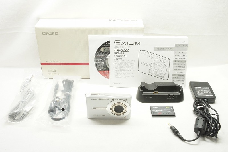 【適格請求書発行】良品 CASIO カシオ EXILIM EX-S500 コンパクトデジタルカメラ ホワイト 元箱付【アルプスカメラ】240423k