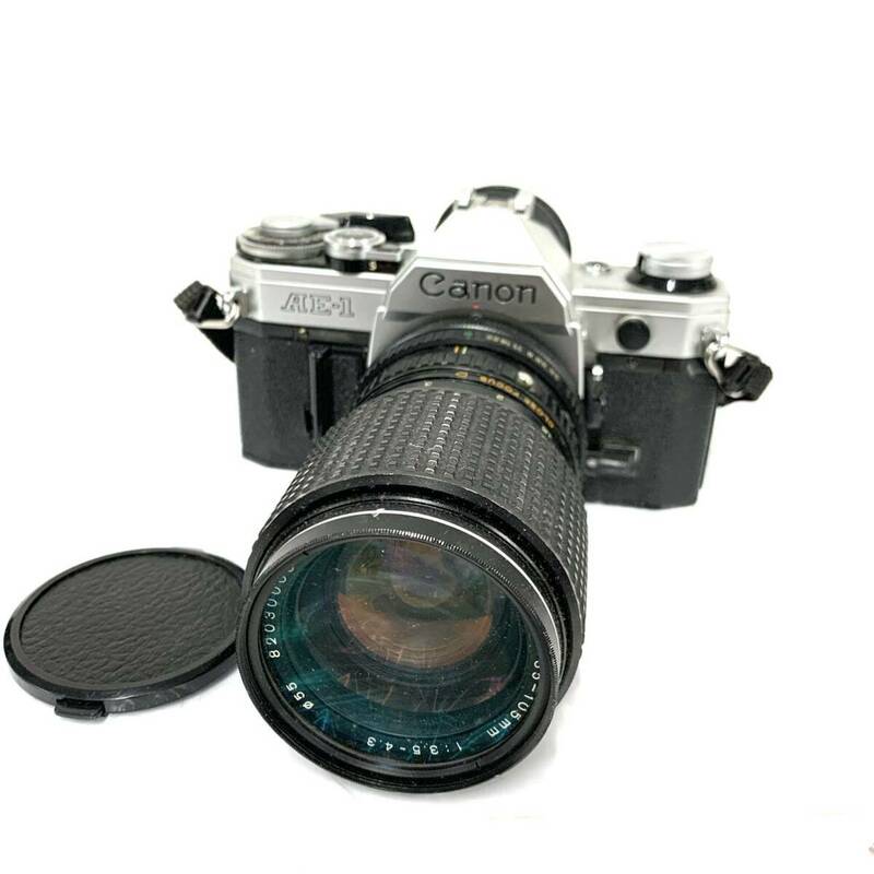 動作未確認 現状品 Canon/キャノン AE-1 フィルムカメラ 一眼レフカメラ 35-105mm 1：3.5-4.3レトロカメラ アンティーク現状品 カ15