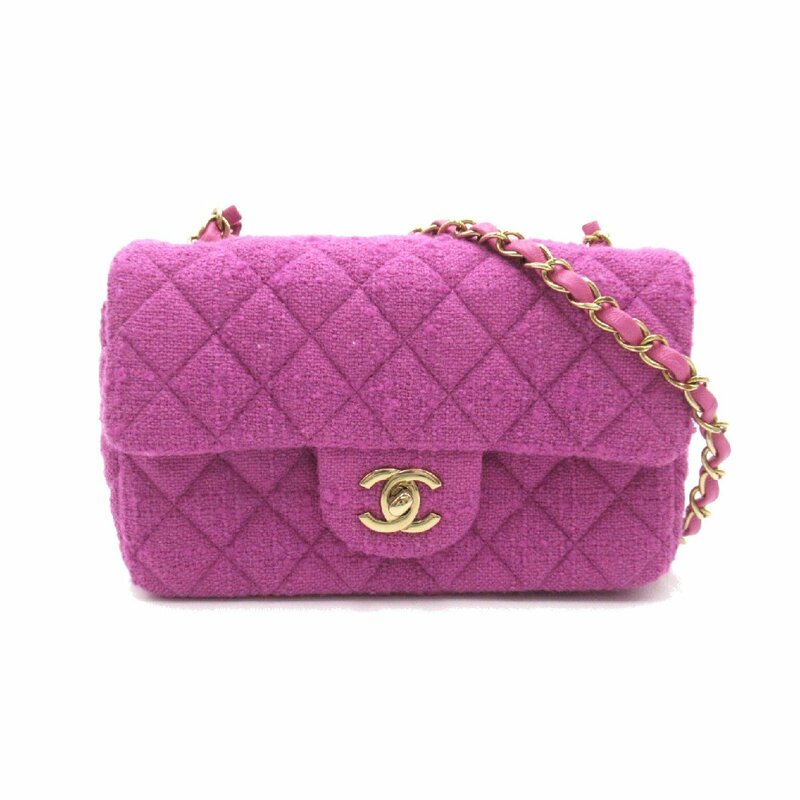 シャネル ミニマトラッセ チェーンショルダー ブランドオフ CHANEL その他 ショルダーバッグ ツイード 中古 レディース