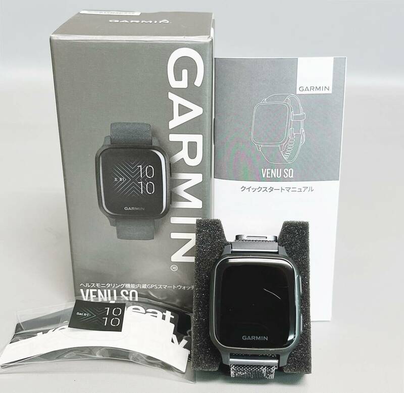 GARMIN ガーミン VENU SQ2 ヘルスモニタリング機能内蔵GPSスマートウォッチ グレー 取説 ステッカー 箱付き