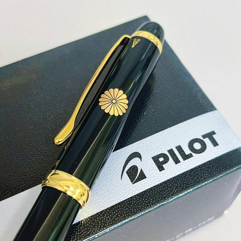 PILOT パイロット 家紋 2＋1SR ボールペン（黒・赤）＋シャーペン ブラック×ゴールド 内箱 外箱付き