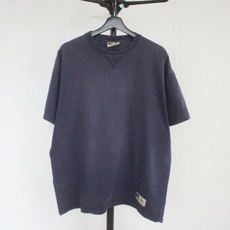 N348 2000年代製 RUSSELLATHLETIC 半袖Tシャツ■00s 表記Lサイズ ネイビー 無地 コットン アメカジス トリート 古着 古着卸 オールド