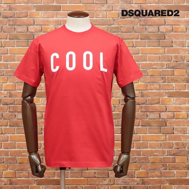 DSQUARED2/XLサイズ/Tシャツ S71GD1070 COOLロゴ プリント 丸首 ストリート モード 半袖 インポート 新品/赤/レッド/id190/