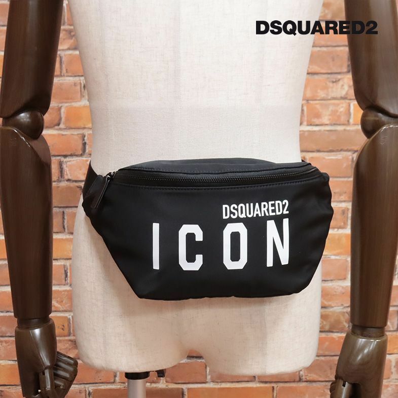 DSQUARED2/ボディバッグ BBM0033 撥水 軽量 ICON ロゴ プリント コンパクト 持ち運びに便利◎ カバン 新品/黒/ブラック/id279/