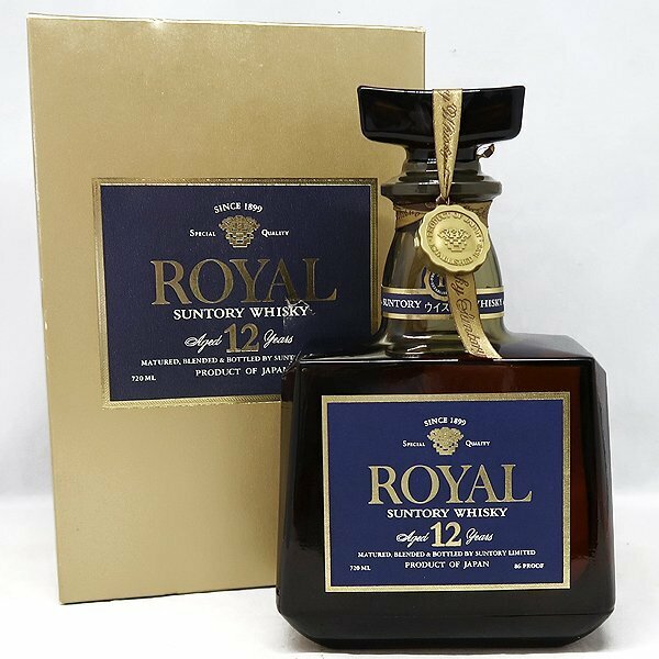 DKG★ 美品 SUNTORY WHISKY ROYAL 12 サントリーウィスキー ローヤル プレミアム 12年 青ラベル 720ml 43% ローヤル12年 ブルーラベル 箱付