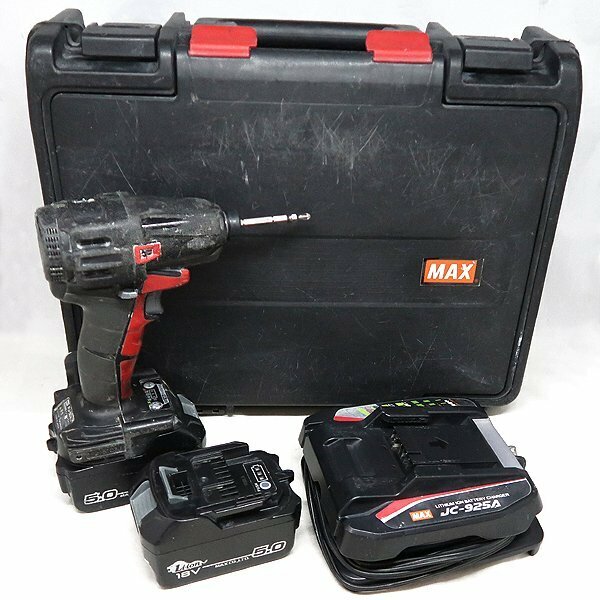 DKG★ MAX マックス 充電式静音インパクトドライバ PJ-SD102 充電式静音インパクトドライバー　18V バッテリ ×2 ・ 充電器 ・ ケース付き