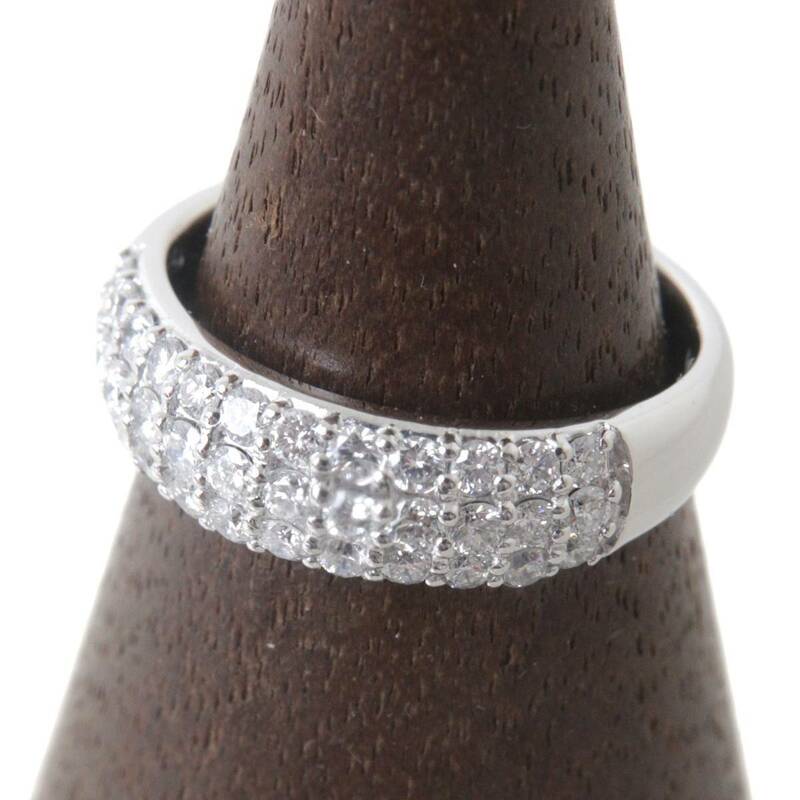 パヴェ ダイヤモンド リング 指輪 Pt900 ダイヤモンド 0.8ct 11号 重量約5.8g NT 磨き仕上げ品 Aランク