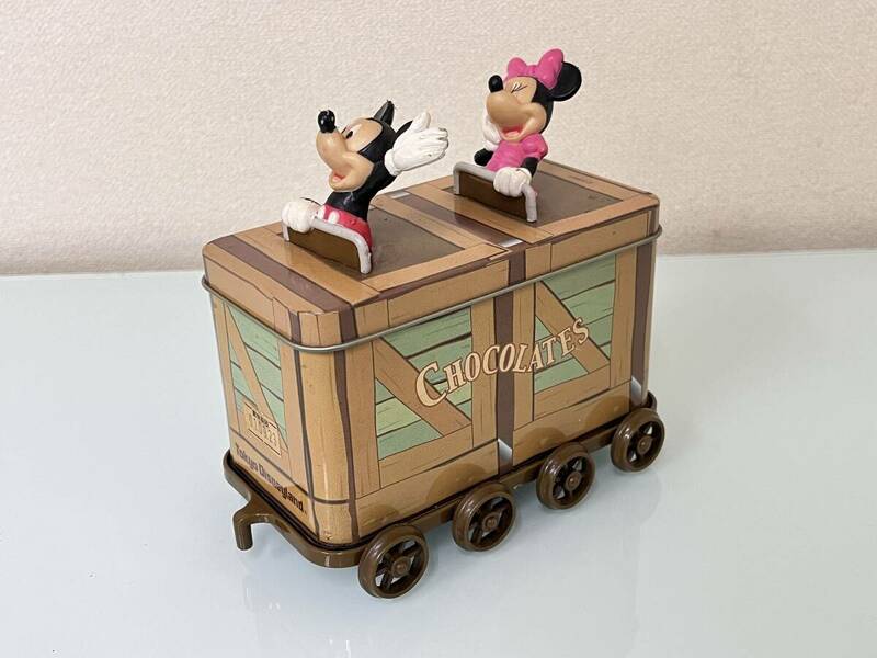 ☆ 美品！【Disney】 Mickey&Minnie お菓子の缶 トロッコ ☆彡