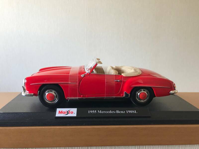 ラスト 希少 レア Maisto マイスト 1:18 6+ 1955 Mercedes-Benz 190SL 赤　ベンツ