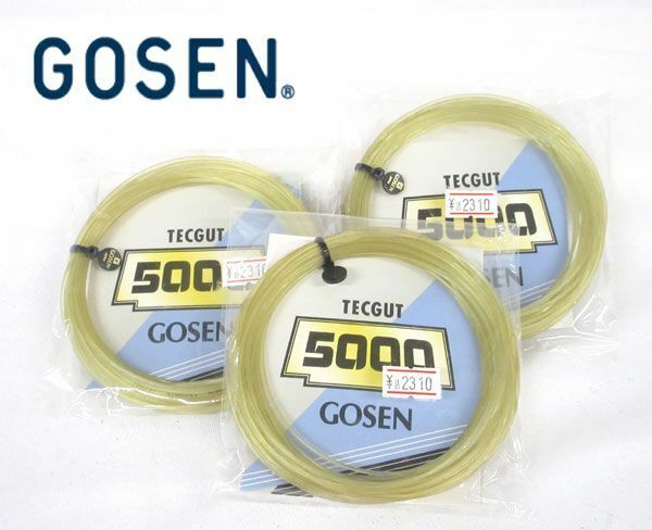 送料185円■ba359■▼GOSEN ソフトテニス用ガット テックガット5000 アンバー 4点【シンオク】【クリックポスト発送】