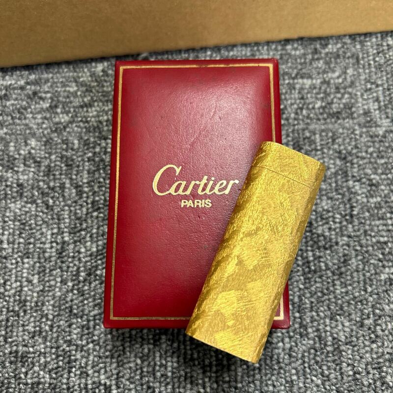 【120547】Cartier カルティエ ガスライター オーバル ゴールド 喫煙具 箱付き 着火あり 現状品