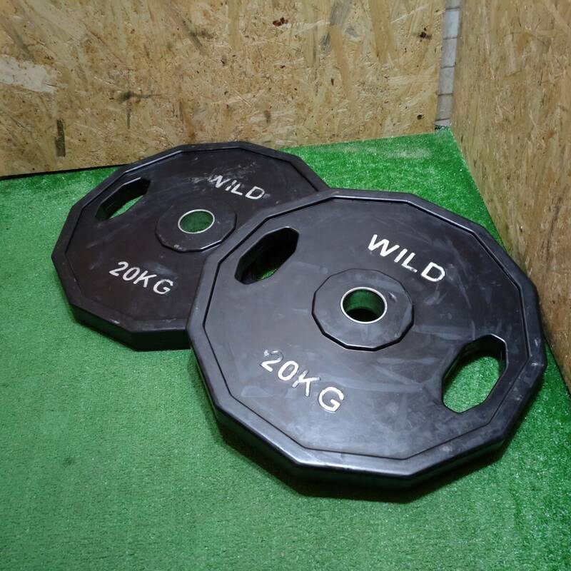 WILDFIT ワイルドフィット オリンピックプレートセット 20Kg×2/穴径50mm 筋トレ 「S17742」