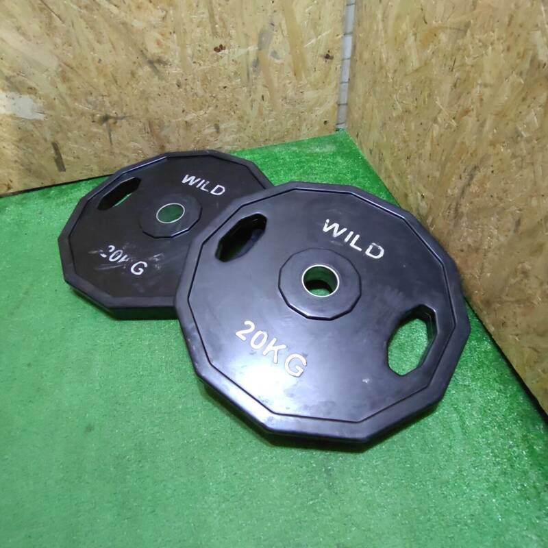 WILDFIT ワイルドフィット オリンピックプレートセット 20Kg×2/穴径50mm 筋トレ 「S17743」