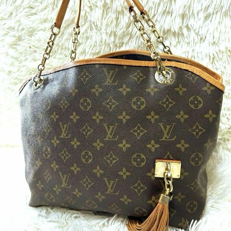LOUIS VUITTON ルイヴィトン 2008 限定Automne Hiver チェーン トートバッグ ショルダーバッグモノグラム タッセル 通勤 通学 