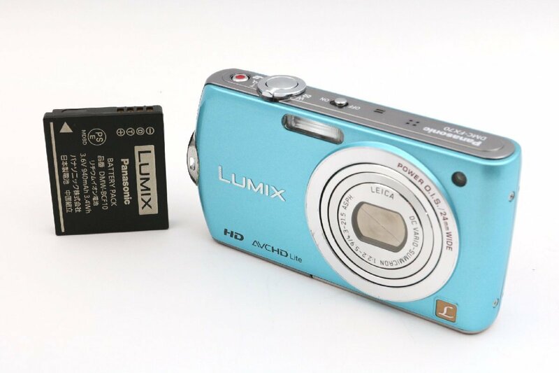 《動作保証》 パナソニック Panasonic Lumix DMC-FX70 フローラルブルー コンパクト デジタル カメラ 広角24mm ズーム5倍 1410万画素