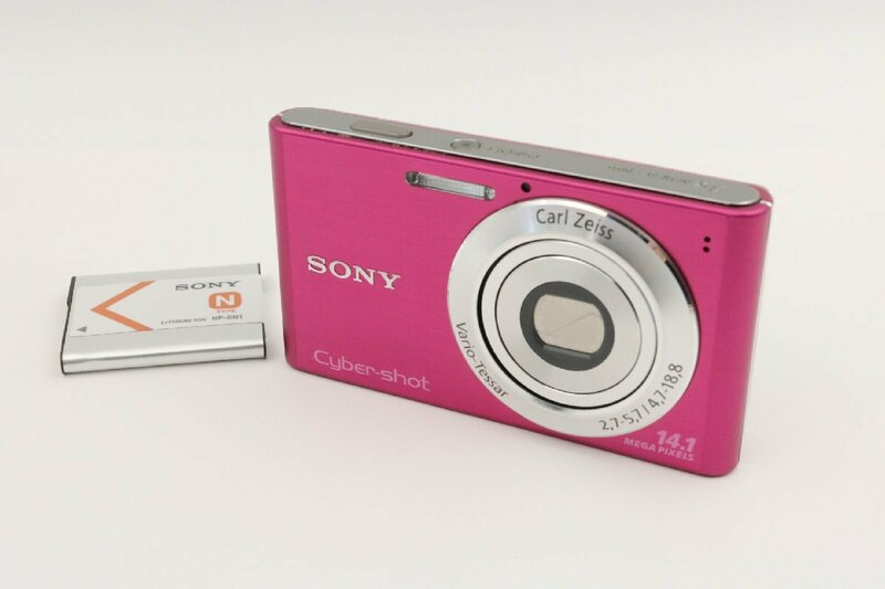 《動作保証》SONY ソニー Cyber-shot サイバーショット DSC-W320 ピンク コンパクト デジタル カメラ 1410万画素 広角26mm 光学4倍 BAT.付