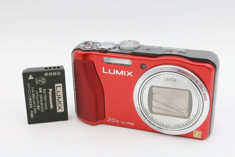 《動作保証》 パナソニック Panasonic Lumix DMC-TZ30 レッド コンパクト デジタルカメラ 広角24mm 光学20倍ズーム 1410万画素バッテリー付