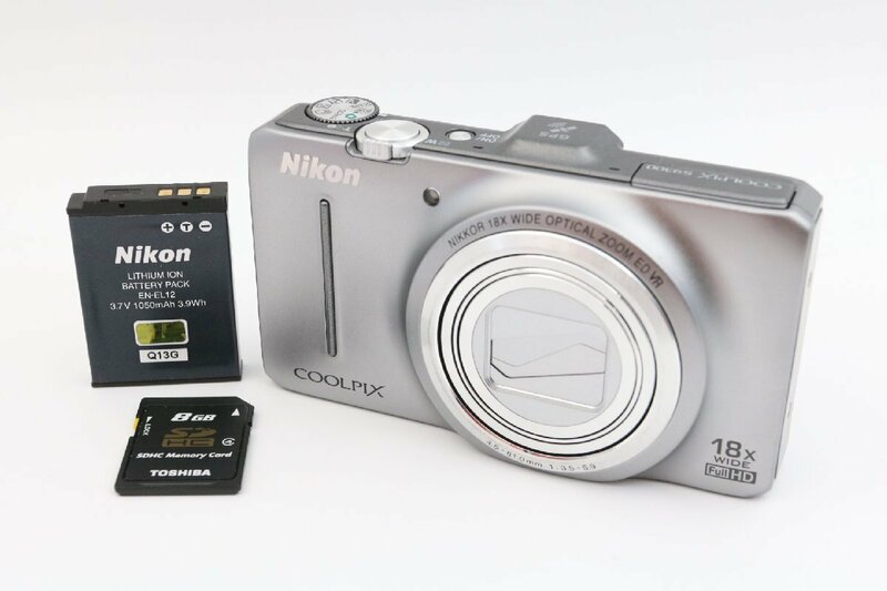 《動作保証》 Nikon ニコン coolpix クールピクス S9300 クリスタルシルバー 1602万画素 光学18倍ズーム コンパクト デジタル カメラ SD付