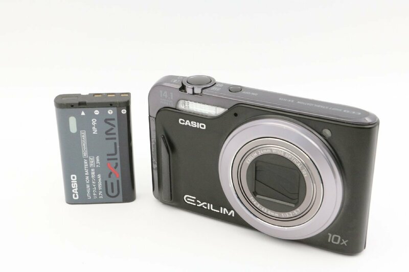 《動作保証》 CASIO カシオ EXILIM EX-H15 ブラック 広角24mm 1410万画素 光学10倍ズーム 純正バッテリー付 コンパクト デジタル カメラ