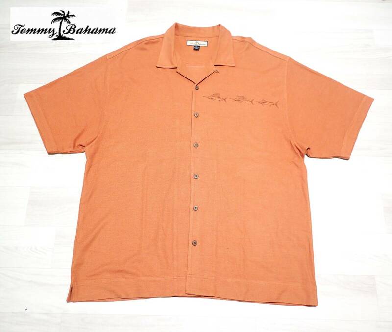 ☆Tommy Bahama　☆トミーバハマ　☆シルク素材　☆アロハシャツ　☆ココナッツボタン　☆メンズ　☆XL 　